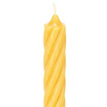 Article Chandelles torsadées en cire jaune 350x28 mm - Lot de 4