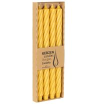 Article Chandelles torsadées en cire jaune 350x28 mm - Lot de 4