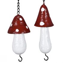 Article Mangeoire à oiseaux rustique en forme de champignons avec crochet pour boules de suif - décoration de jardin hauteur 17 cm 2 pièces