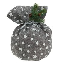 Sacoche grise avec étoiles Ø 23 cm H. 35 cm