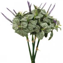 Fleurs artificielles en soie, sauge en bouquet, fleur de soie sauge violette L28cm 4pcs