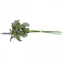 Article Fleurs artificielles en soie, sauge en bouquet, fleur de soie sauge violette L28cm 4pcs