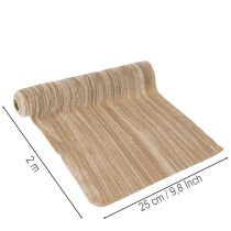 Article Tissu décoratif en velours froissé beige 25 cm x 2 m