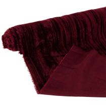 Article Sangle décorative en velours polyester bordeaux 25 cm x 2 m pour table et bricolage