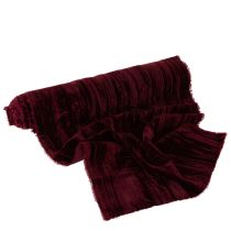 Article Sangle décorative en velours polyester bordeaux 25 cm x 2 m pour table et bricolage