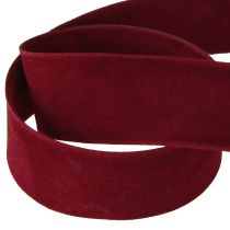 Article Ruban de velours rouge bordeaux, ruban décoratif rouge 25 mm, 7 m