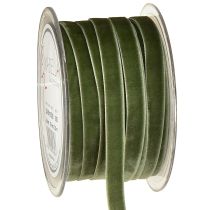 Article Ruban de velours, ruban cadeau, ruban décoratif vert, largeur 10 mm, 20 m