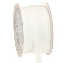 Article Ruban de velours blanc, ruban décoratif, ruban cadeau blanc 10 mm, 20 m