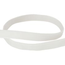 Article Ruban de velours blanc, ruban décoratif, ruban cadeau blanc 10 mm, 20 m