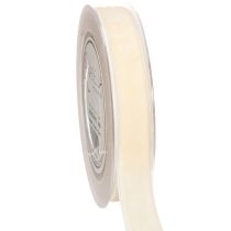 Article Ruban en velours crème pour décoration et cadeaux 20 mm x 10 m
