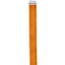 Article Ruban en velours à décorer, orange terracotta, 10mm x 20m