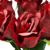 Rose de velours rouge Ø8cm L45cm 6P