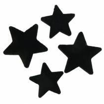 Article Décoration étoiles velours noir 4/5cm 40 pcs