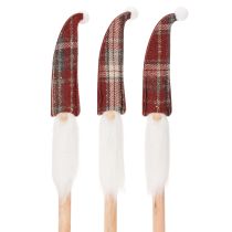Article Lot de 6 Figurines de Noël sur Tige en Bois avec Bonnet en Feutre, 58 cm