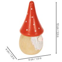 Article Figurines Mini Lutin en Bois 10 cm Rouge et Blanc Lot de 6