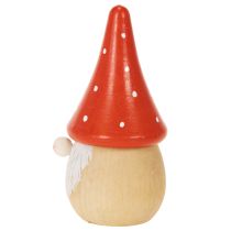 Article Figurines Mini Lutin en Bois 10 cm Rouge et Blanc Lot de 6