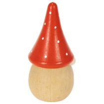 Article Figurines Mini Lutin en Bois 10 cm Rouge et Blanc Lot de 6