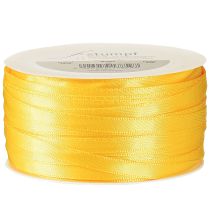 Article Ruban cadeau en satin jaune étroit, ruban décoratif 6 mm, 50 m