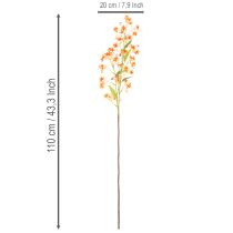 Article Kunstblume Branche d’Orchidée Orange 110 cm Lot de 3 pour Décoration Intérieure