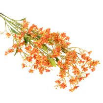 Article Kunstblume Branche d’Orchidée Orange 110 cm Lot de 3 pour Décoration Intérieure