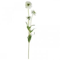 Article Fleur artificielle Scabiose fleur de jardin blanche H64cm bouquet de 3 pièces