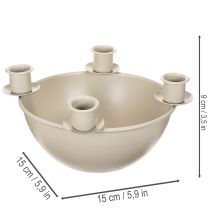 Article Centre de Table Beige avec 4 Supports pour Bougies, 15 cm