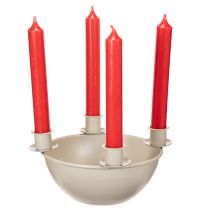 Article Centre de Table Beige avec 4 Supports pour Bougies, 15 cm