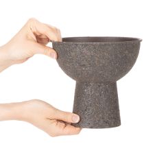 Article Coupe ronde pour plantes avec socle en métal 18 cm brun et anthracite