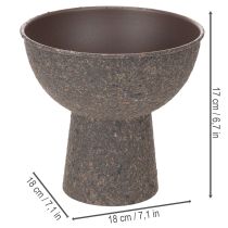 Article Coupe ronde pour plantes avec socle en métal 18 cm brun et anthracite