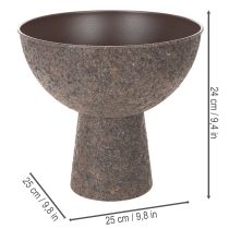 Article Coupe à pied en métal ronde brun 25 cm