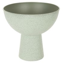 Article Coupe décorative sur pied pour plantes 25 cm effet granit vert gris
