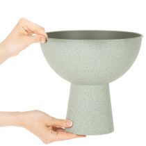 Article Coupe décorative sur pied pour plantes 25 cm effet granit vert gris