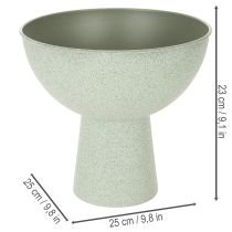 Article Coupe décorative sur pied pour plantes 25 cm effet granit vert gris