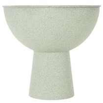 Article Coupe décorative sur pied pour plantes 25 cm effet granit vert gris