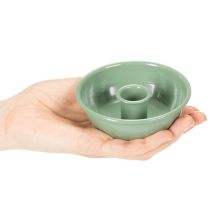 Article Support bougies chandelles en métal vert 10 cm lot de 2 pour décoration intérieure