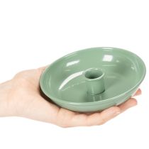 Article Chandelier en métal vert pour bougies droites 13 cm