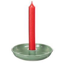 Article Chandelier en métal vert pour bougies droites 13 cm