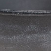 Article Bol avec pied anneau décoratif métal anthracite H29cm 2pcs