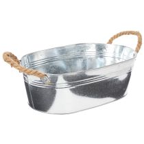 Article Bol ovale 35 cm x 21,5 cm x 11,5 cm, zinc brillant