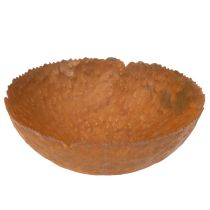 Article Coupe ronde en métal effet rouille surface texturée 20 cm