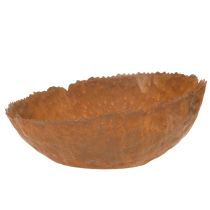 Article Coupe ronde en métal effet rouille surface texturée 20 cm