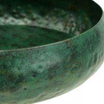 Bol déco vert antique Bol déco métal Ø25.5cm H6cm