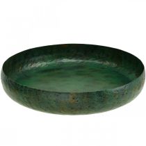 Grand bol décoratif bol antique vert métal Ø38cm H7cm