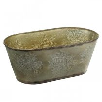 Article Pot d&#39;automne, coupe-plantes à feuilles, décoration métal doré L38cm H15cm