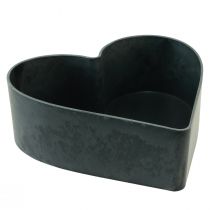 Article Bol coeur décoratif en plastique anthracite 24/21cm lot de 2