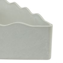 Article Bol plastique coeur plante bol blanc gris 21×14,5×5,5cm