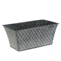 Article Pot en zinc avec motif de losanges 26 x 15,5 cm