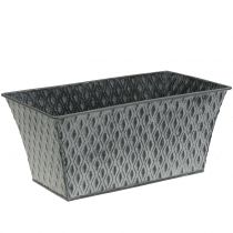 Article Pot en zinc avec motif de losanges 30 x 18 H. 15 cm