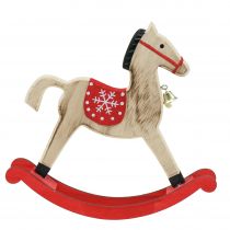 Article Cheval à bascule bois naturel, rouge 21,5cm H21cm