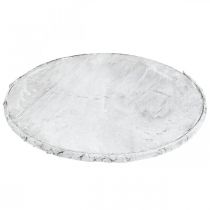 Disque en bois déco vintage décoration de table contreplaqué blanc Ø25cm